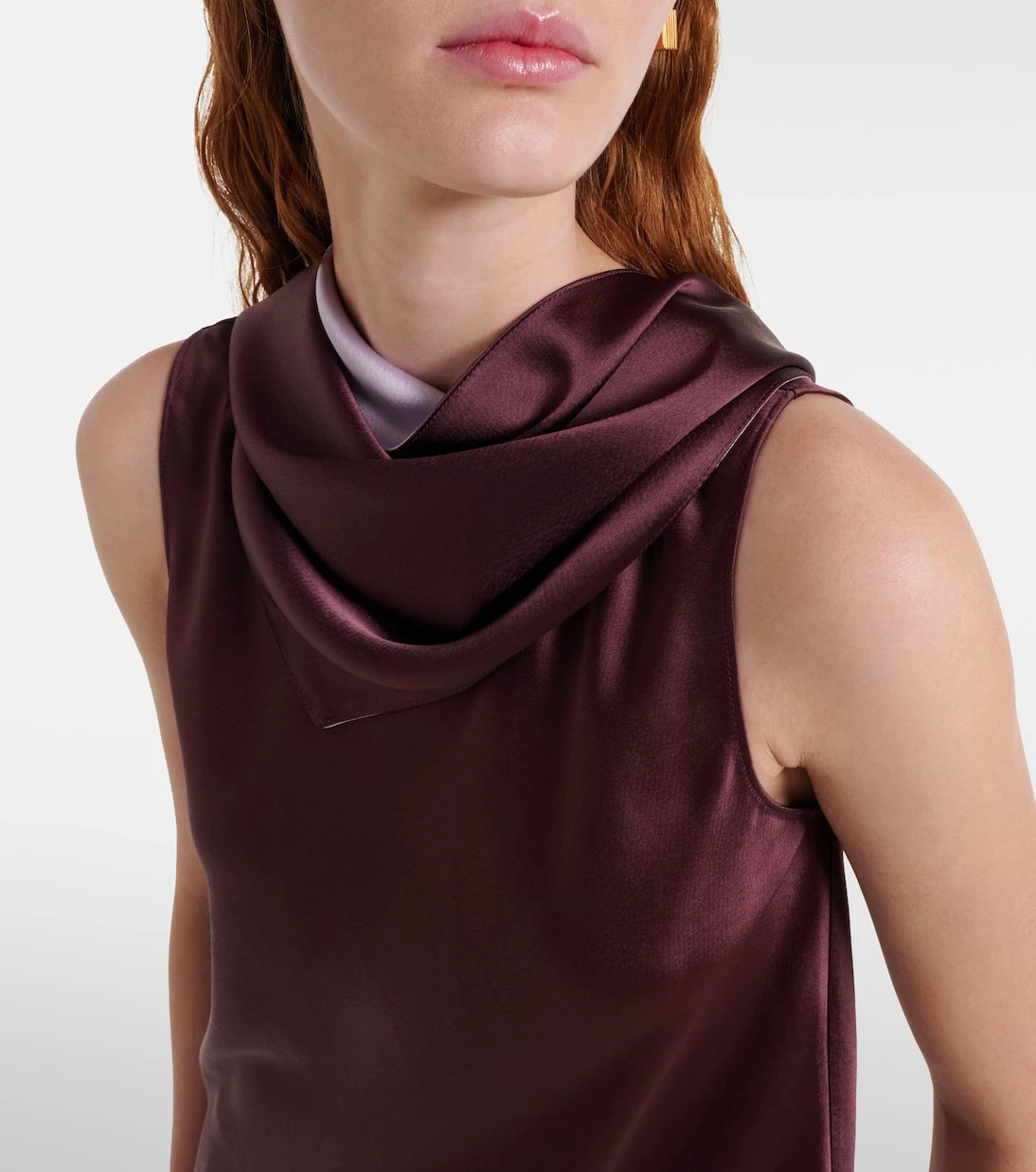 Leset - Barb draped satin top