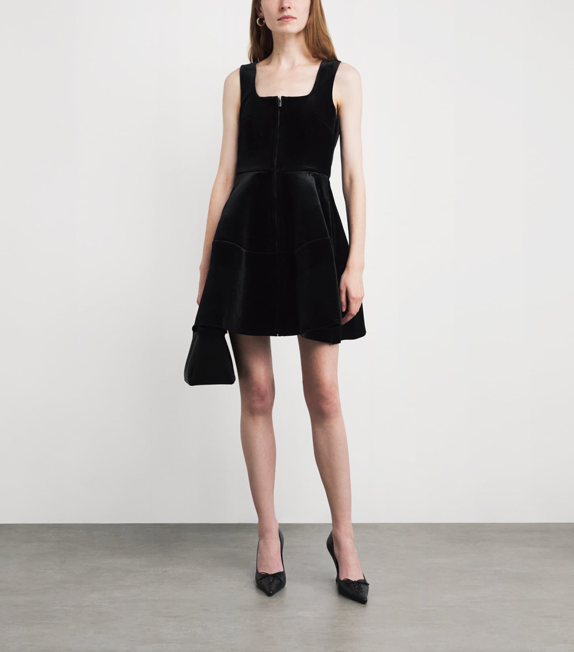 Maje Black Velvet Mini Dress