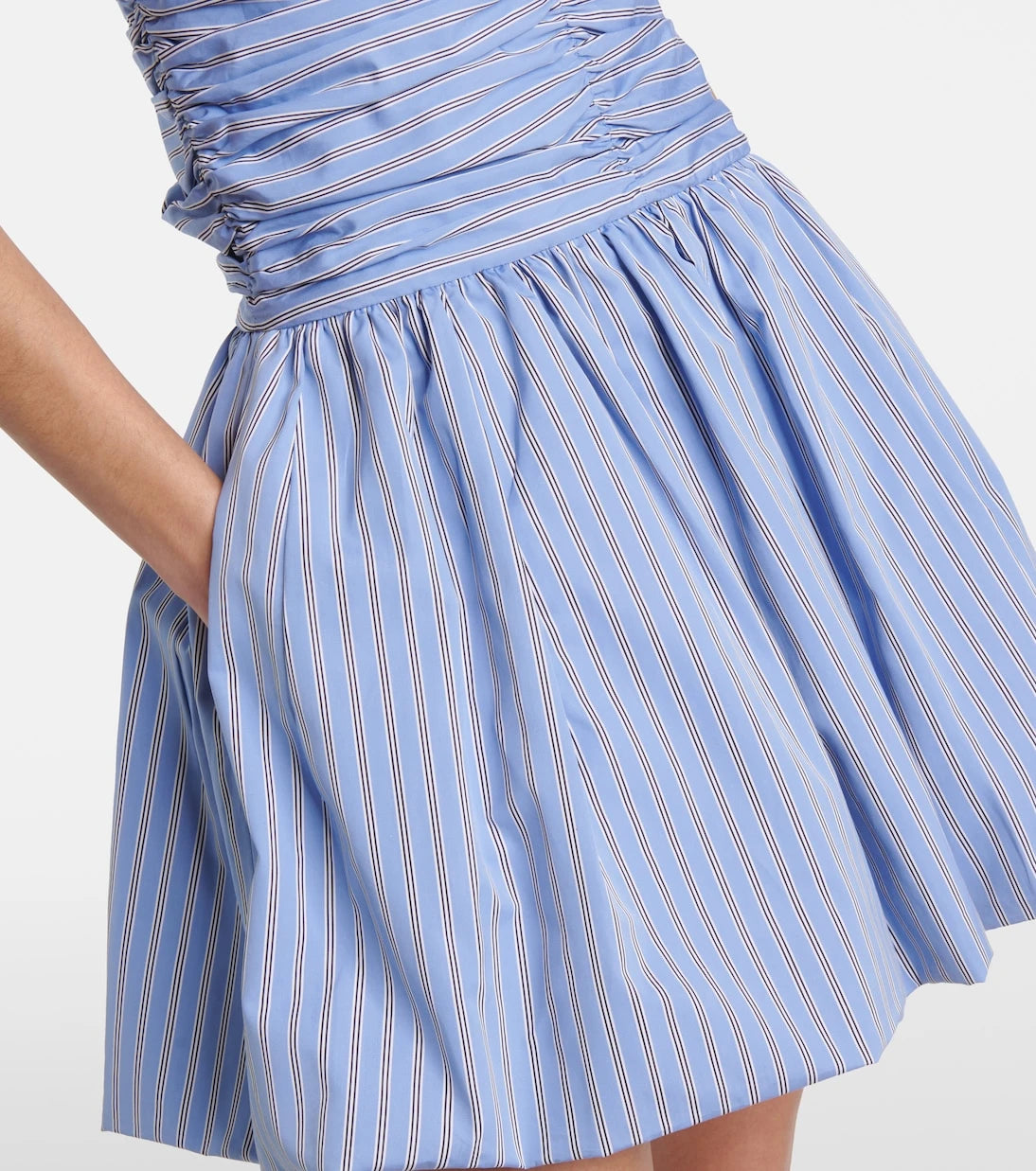 Patou - Striped gathered cotton poplin minidress