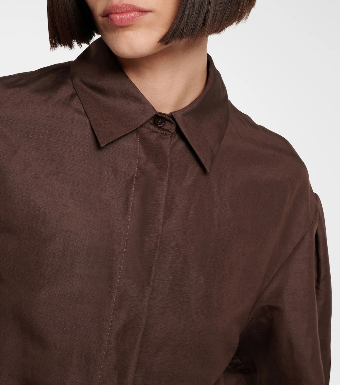 Max Mara - Affari belted linen and silk shirt