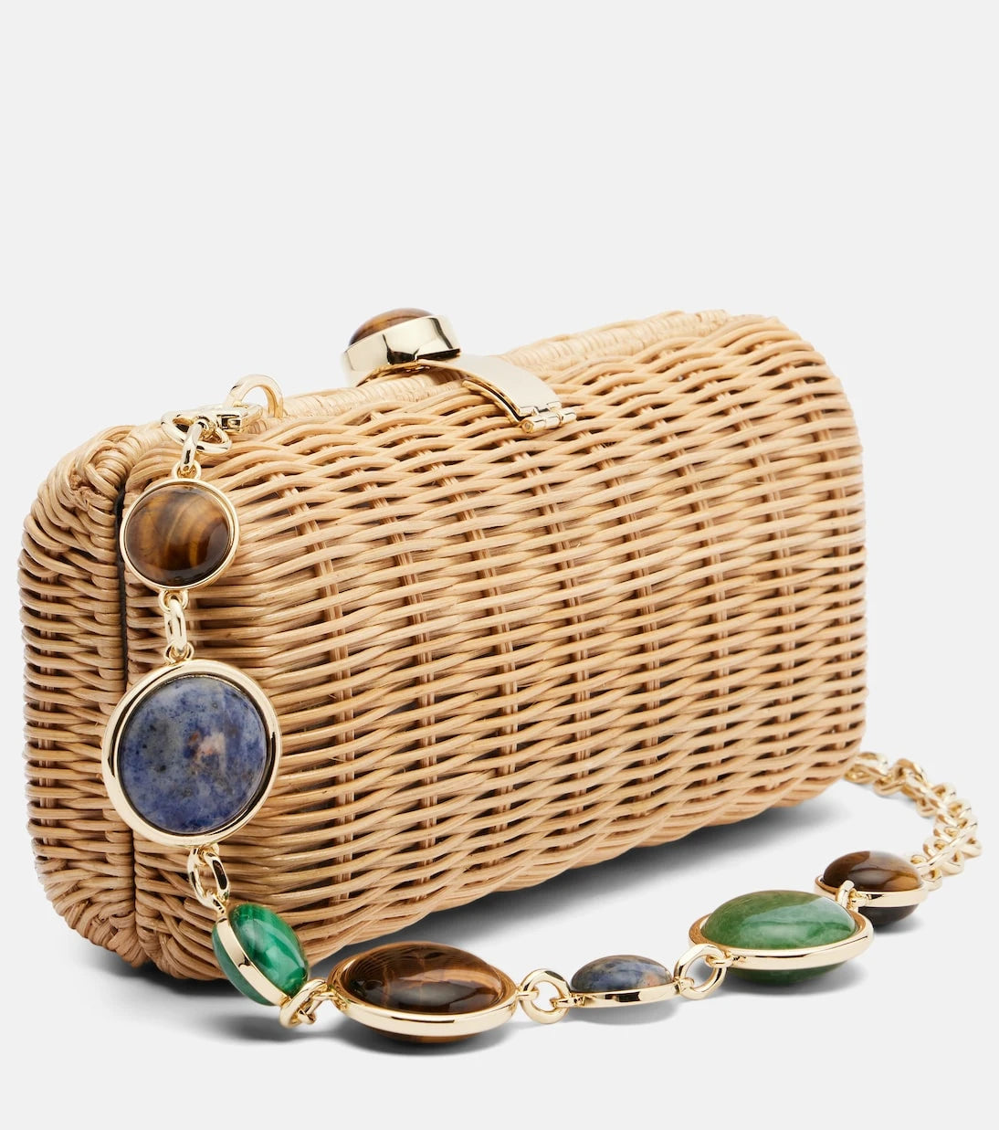 Judith Leiber Couture - Poppy embellished wicker clutch