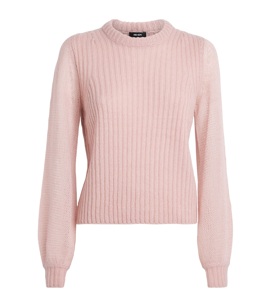 Pink Merino Wool-Blend Lofty Sweater