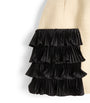 Valentino Beige Wool-Blend Ruffled Mini Skirt