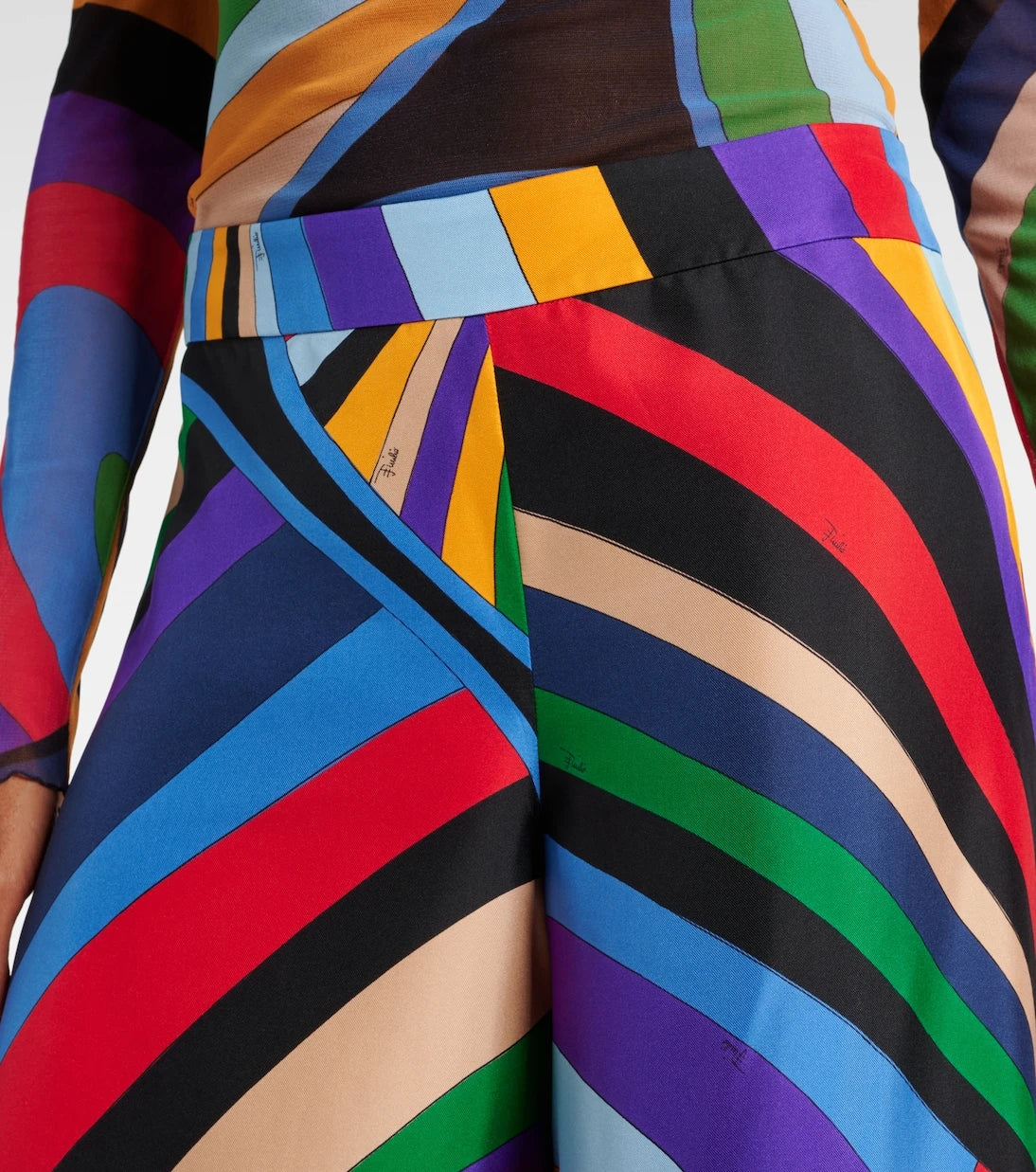 Pucci - Iride silk twill wide-leg pants