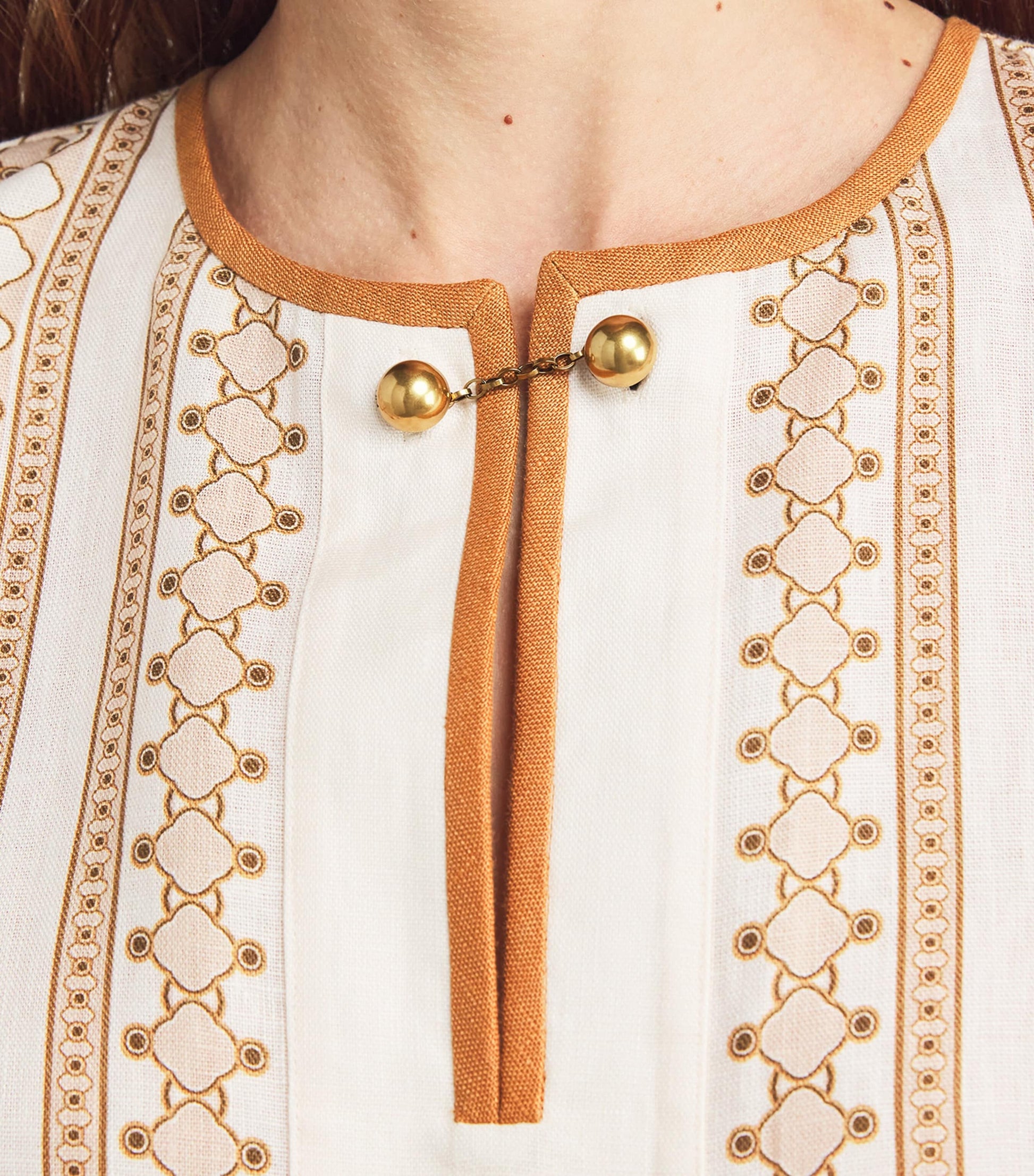 Zimmermann Nude Linen Tunic Mini Dress