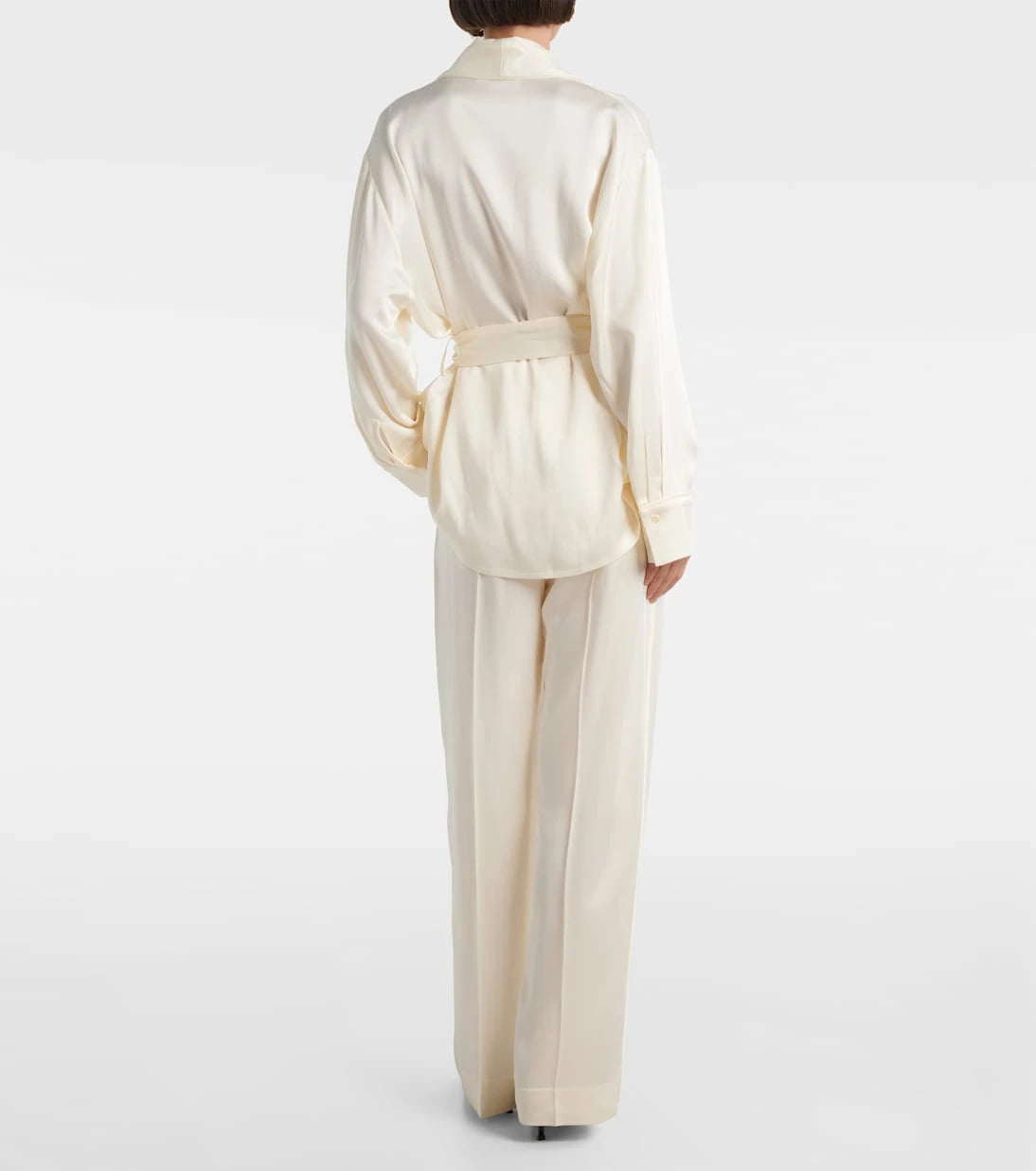 Victoria Beckham - Belted satin wrap top