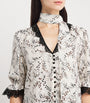 ME+EM Ivory Silk Printed Tie-Detail Blouse