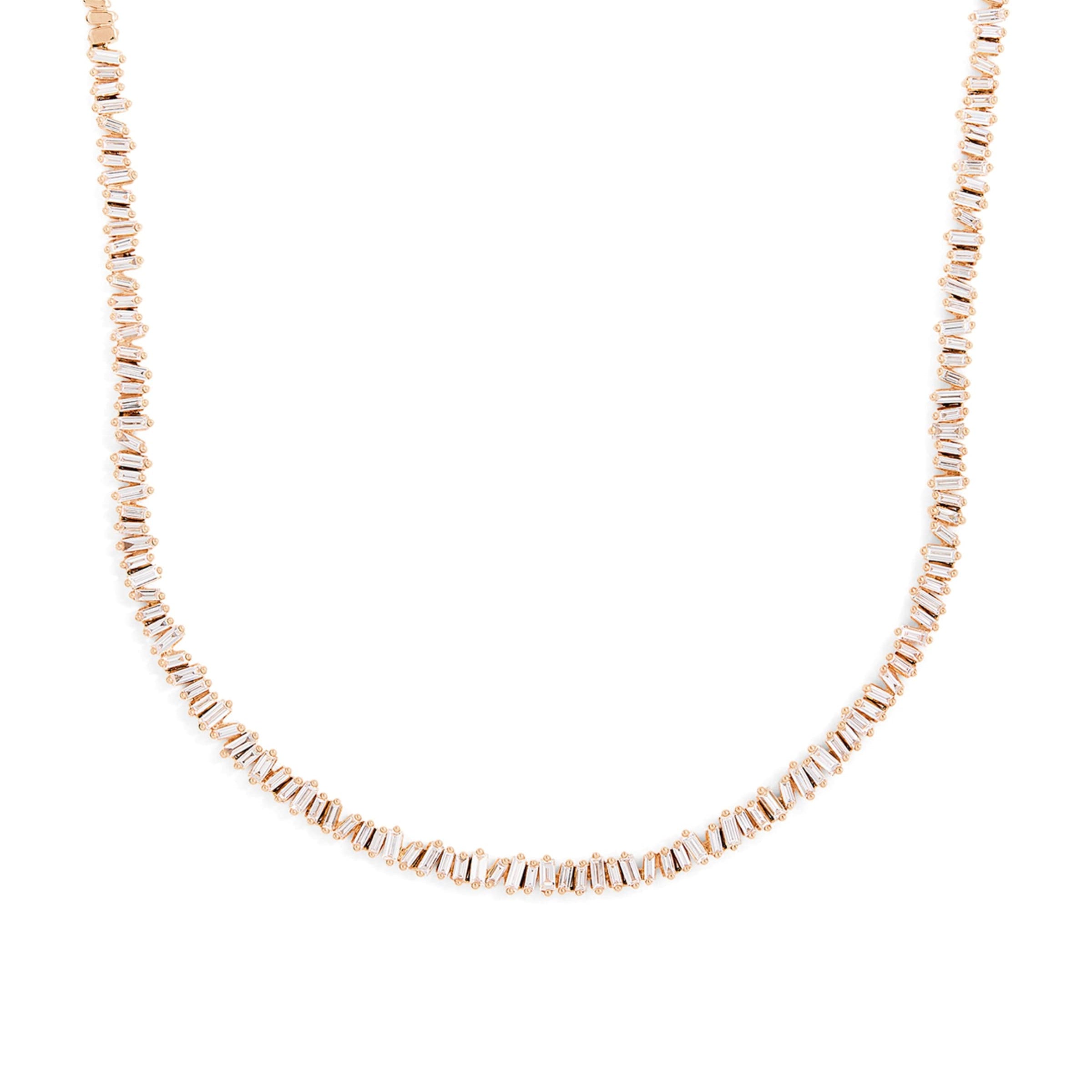 Rose Gold and Diamond Classic Tennis Necklace