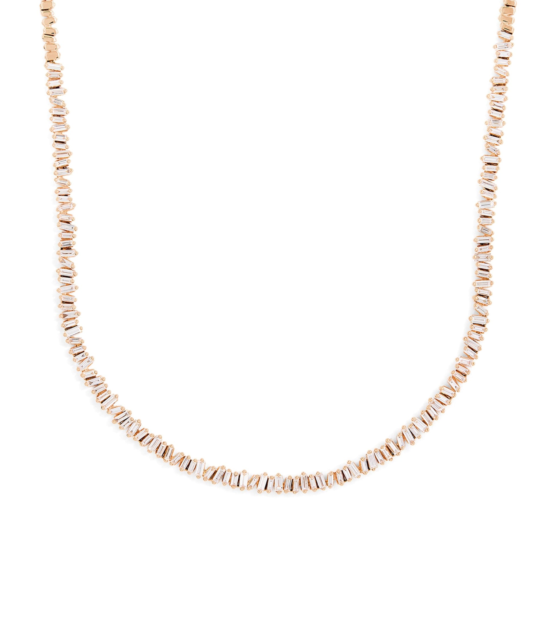 Rose Gold and Diamond Classic Tennis Necklace