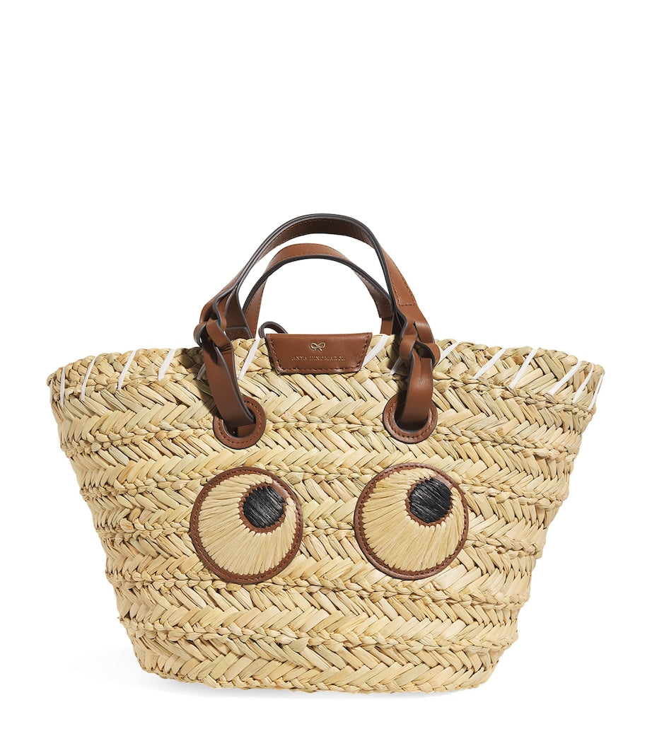 Anya Hindmarch Beige Small Paper Eyes Basket Bag
