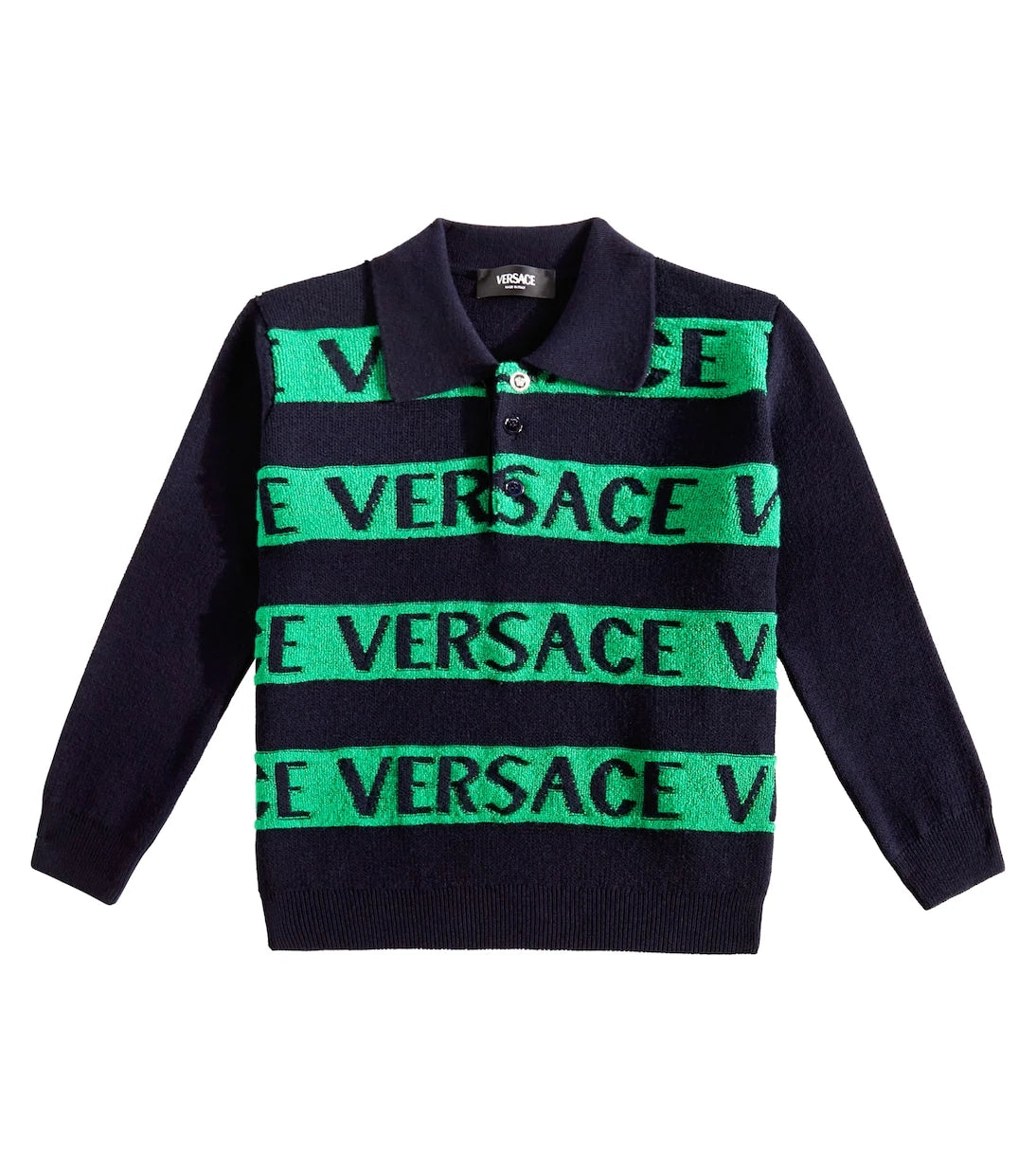 Versace Kids - Logo wool polo sweater