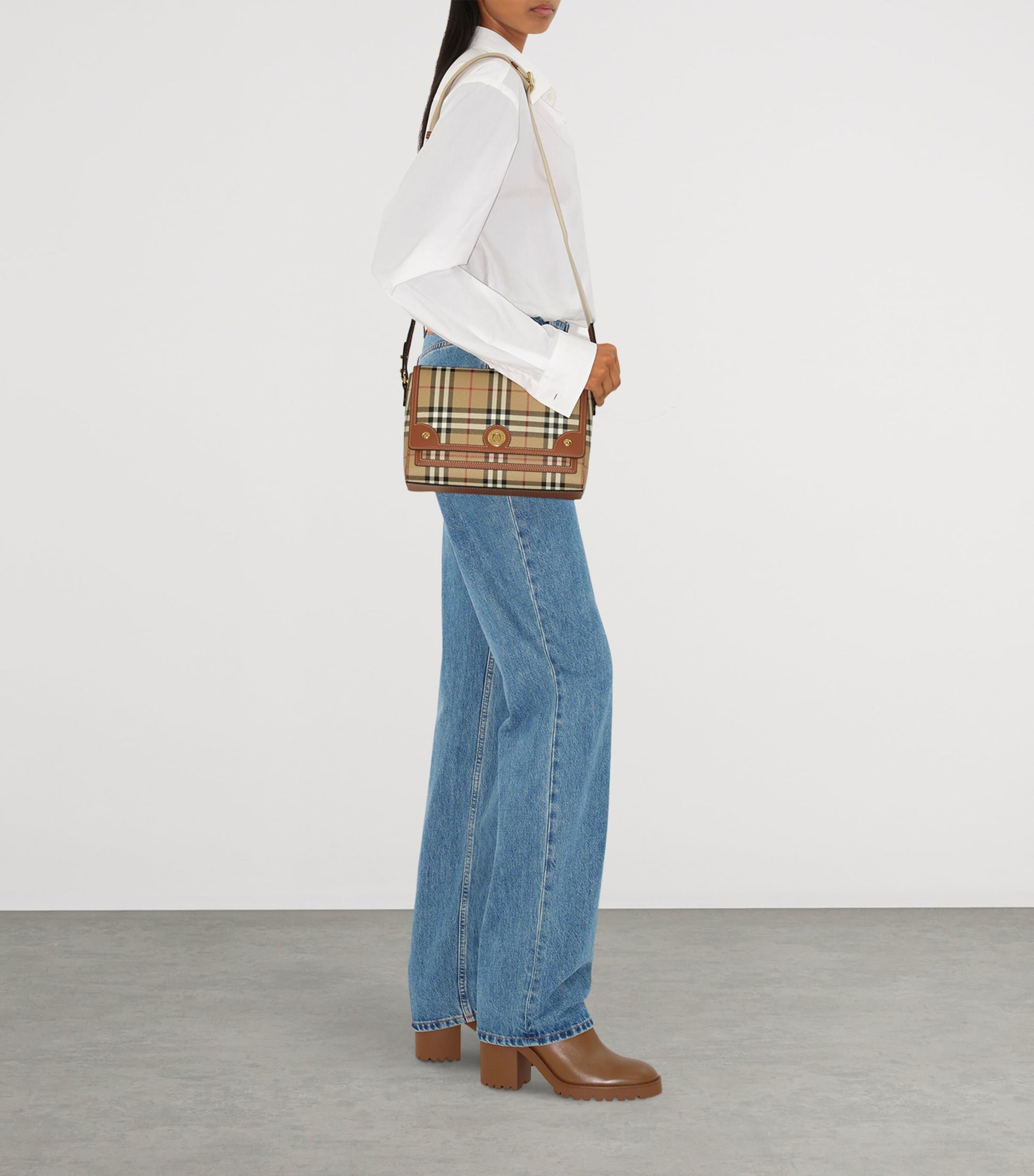 Burberry Brown Check Note Cross-Body Bag