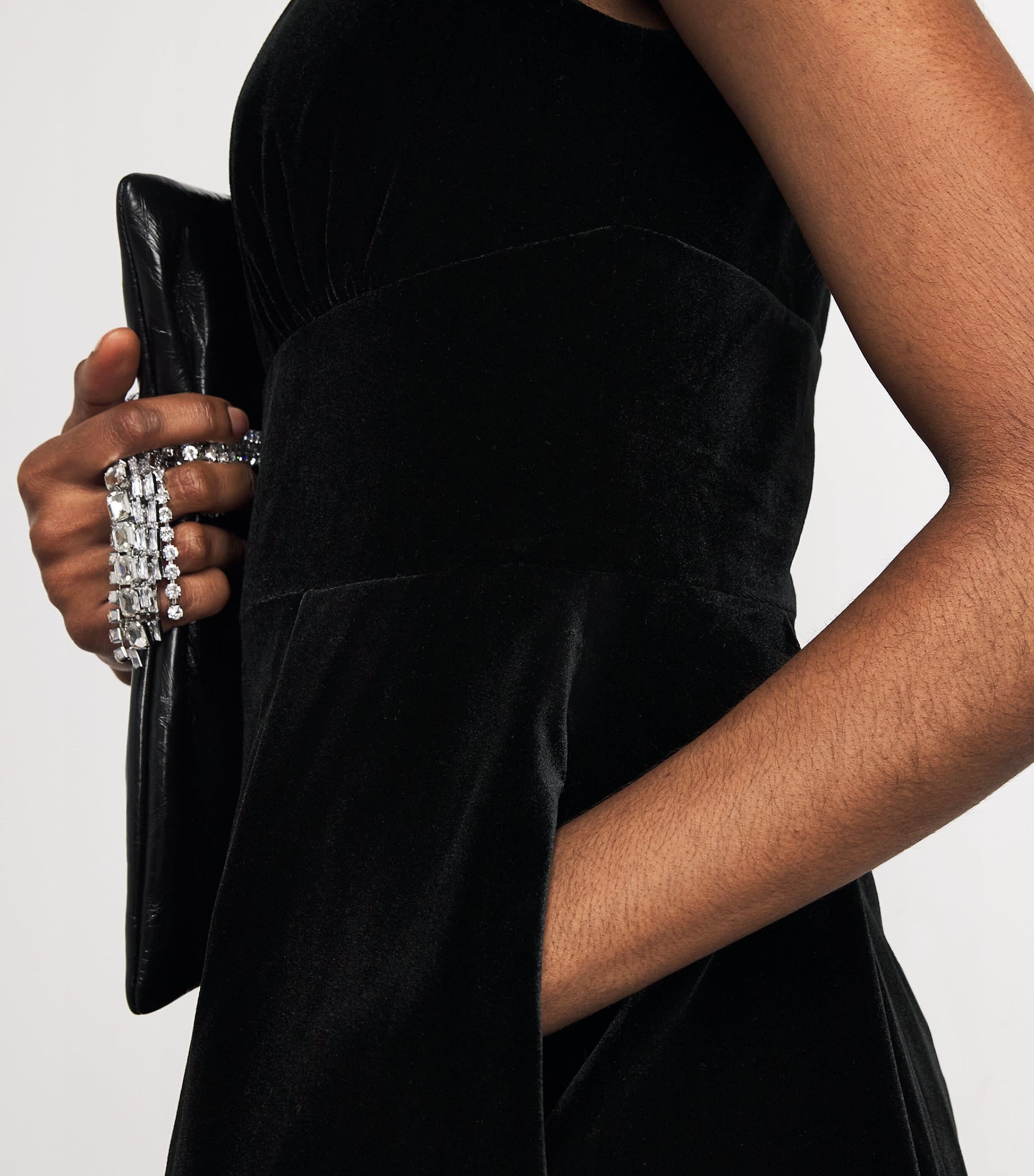 Velvet Embellished Mini Dress