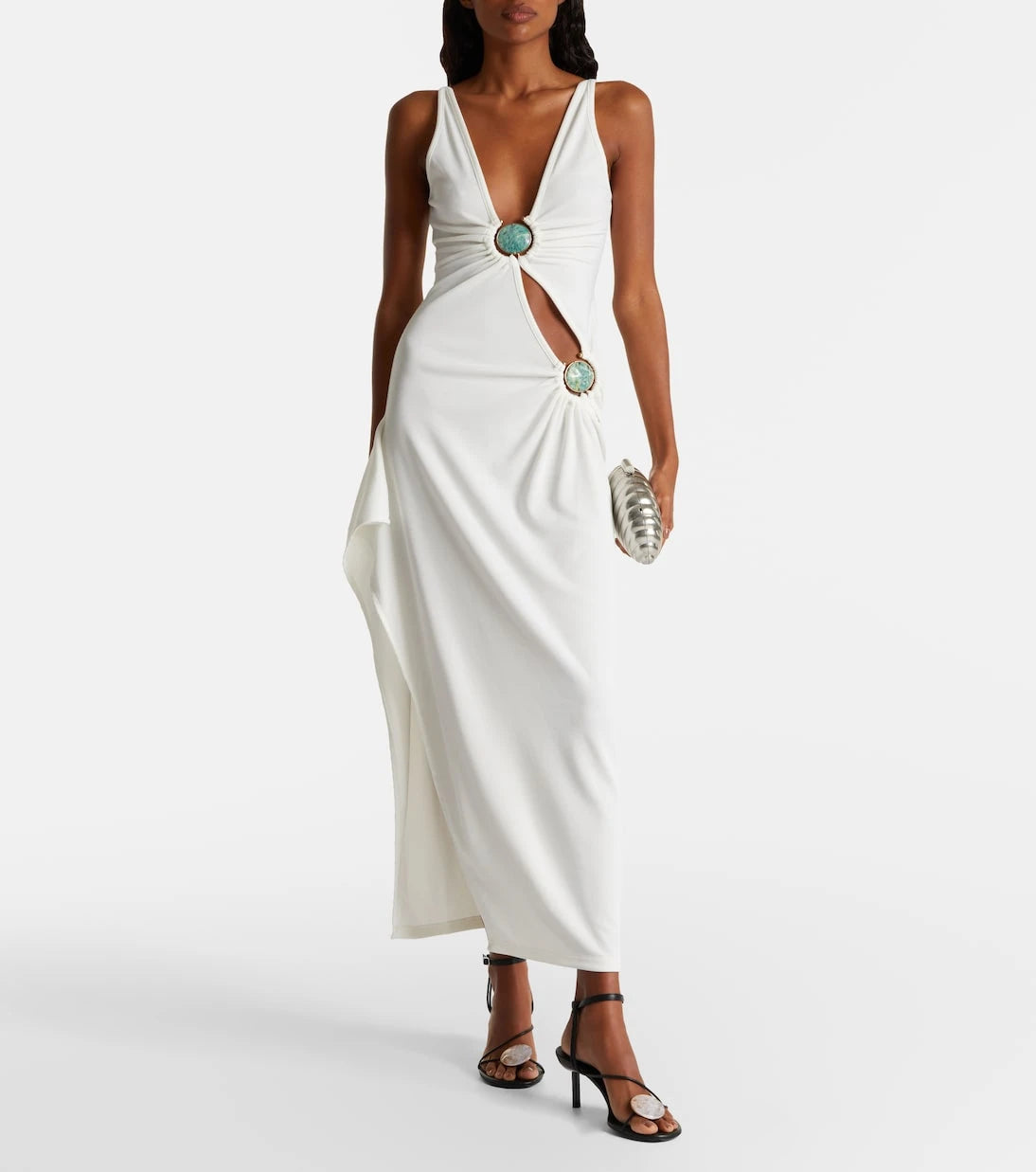 Christopher Esber - Mineral Stone embellished jersey maxi dress