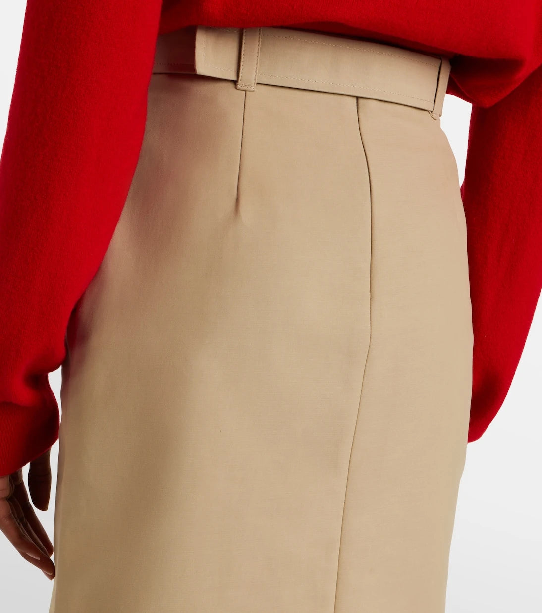 Moncler - Belted cotton pencil skirt