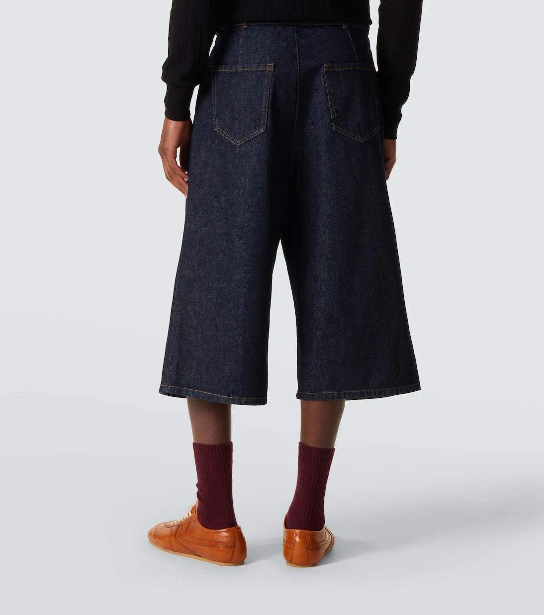 Dries Van Noten - Belted denim Bermuda shorts