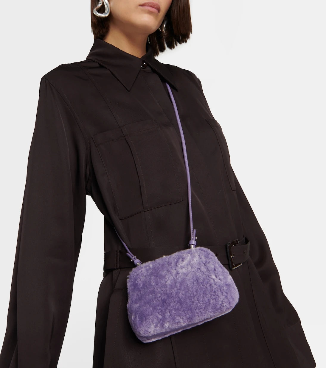 Jil Sander - Goji Micro shearling shoulder bag