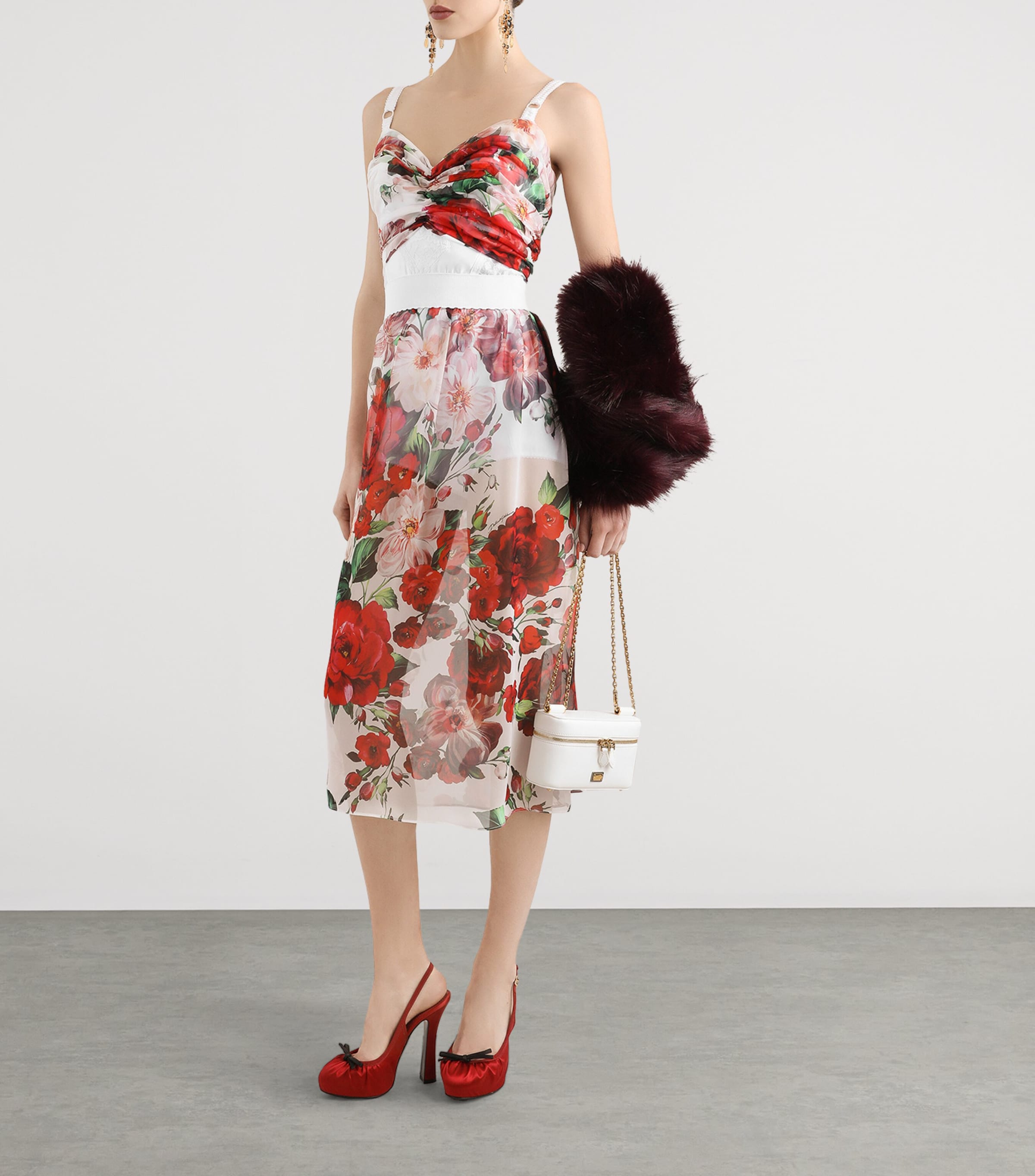 Dolce & Gabbana Multi Rose Print Corset Top