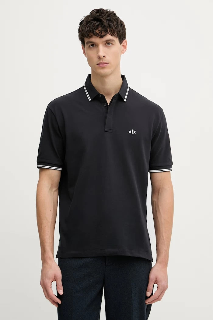 Armani Exchange yakalı erkek pamuklu elastan tişört