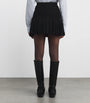 Black Velvet Ruffled Mini Skirt