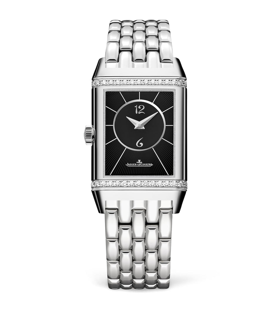 Stainless Steel and Diamond Reverso Classic Duetto Watch 24.4mm