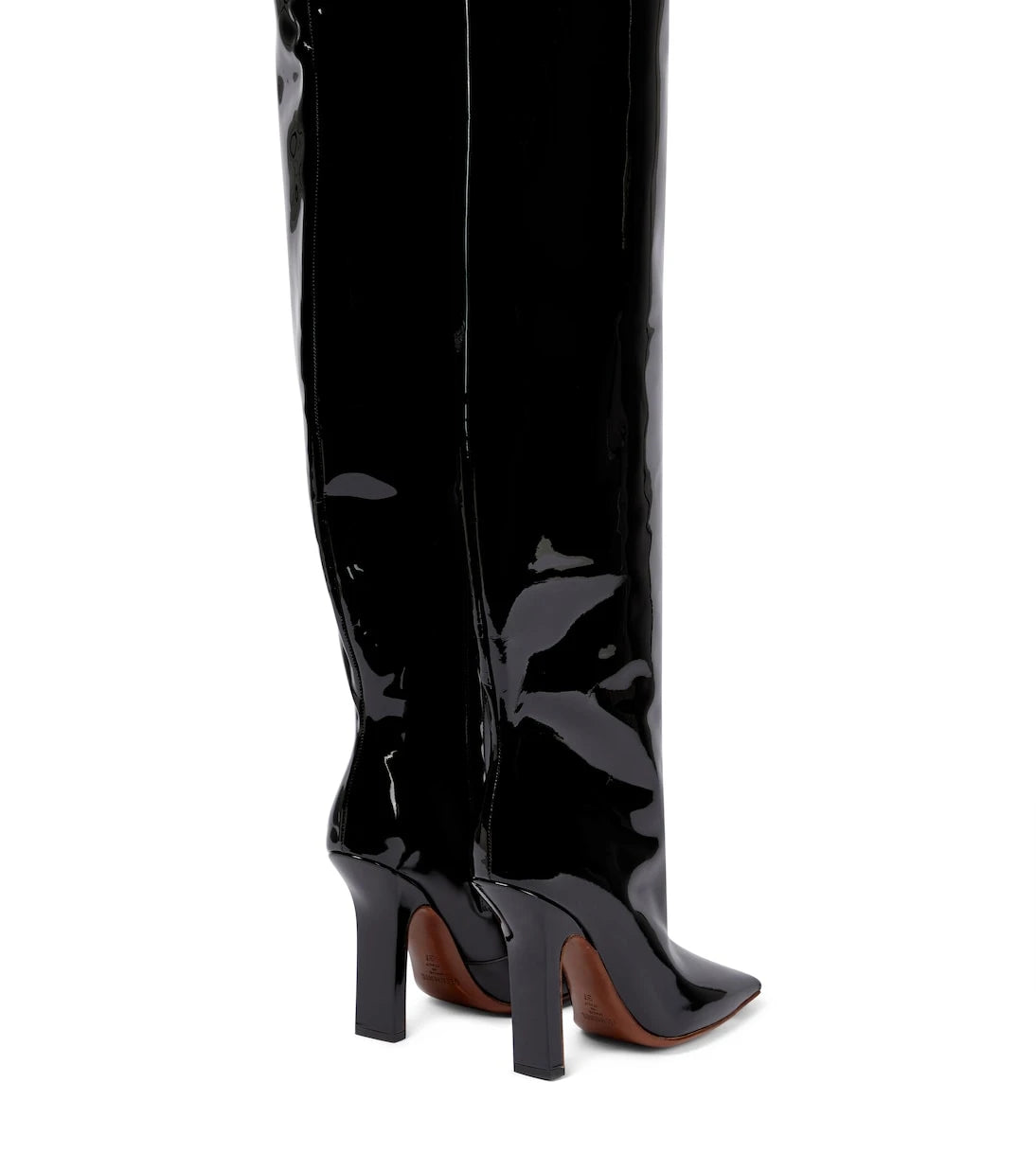 Vetements - Boomerang leather over-the-knee boots