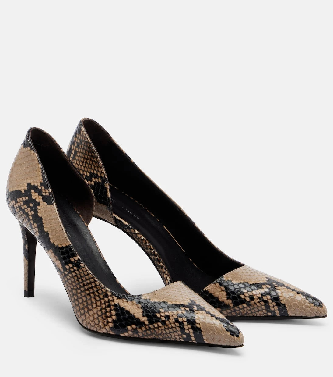 Khaite - Jett snake-effect leather d'Orsay pumps