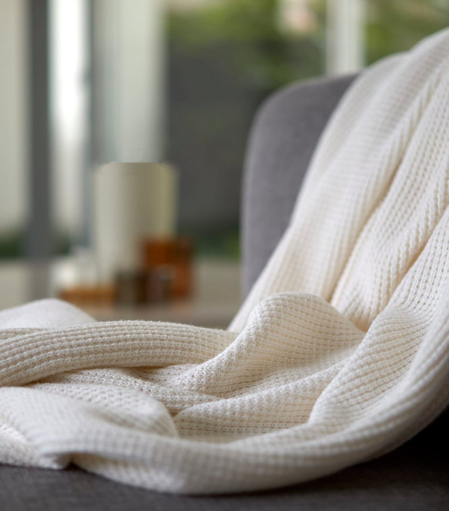 Cotton-Cashmere Knitted Elemento Throw (130cm x 170cm)