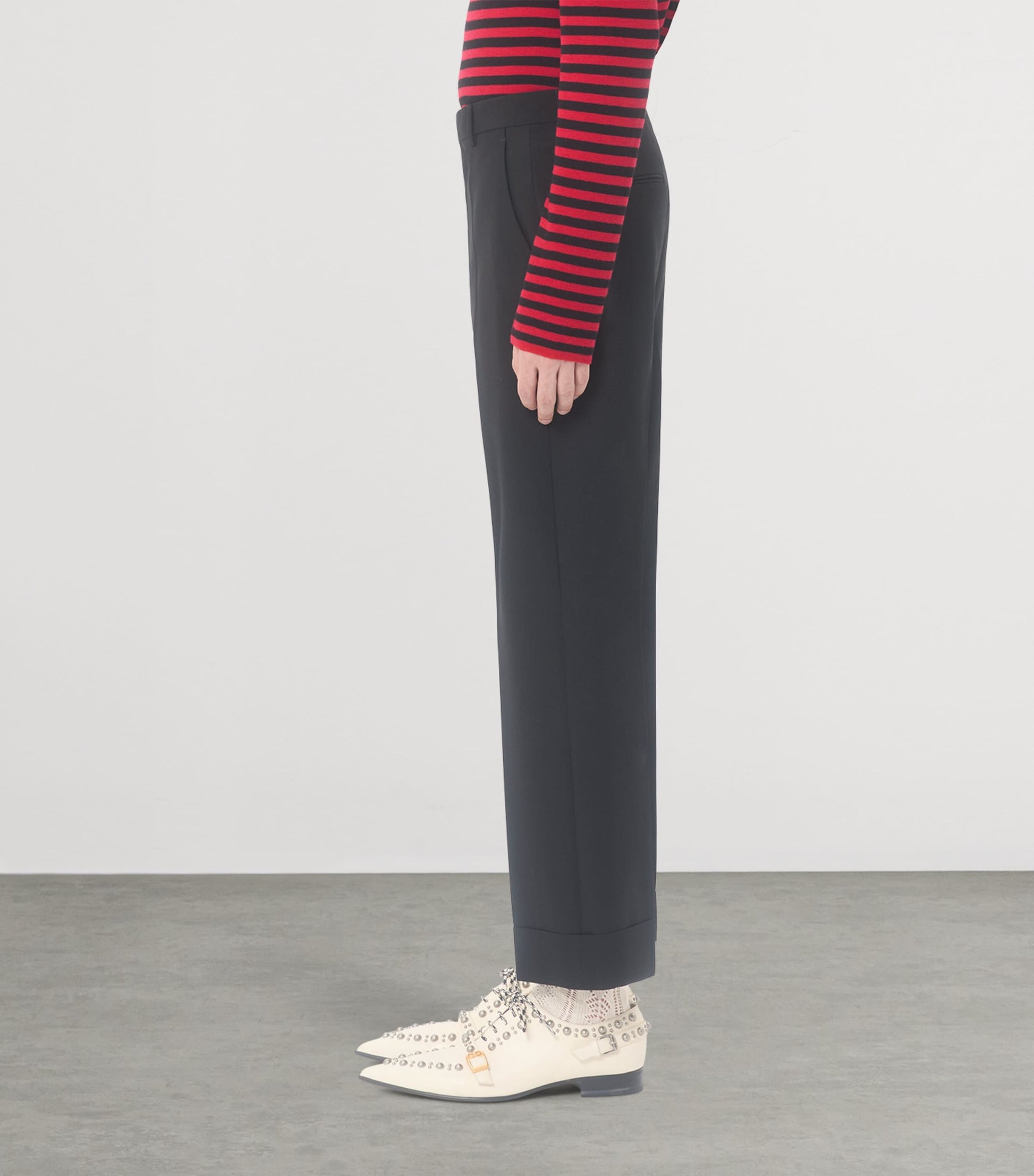 Virgin Wool Flared Trousers