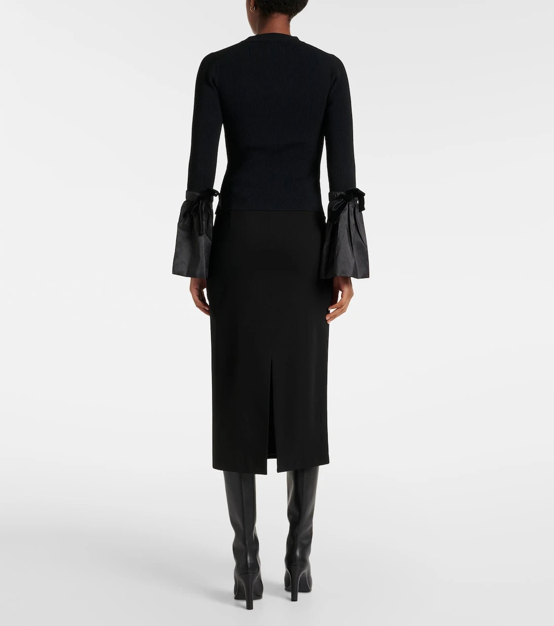 Simkhai - Agata taffeta-trimmed ribbed-knit top