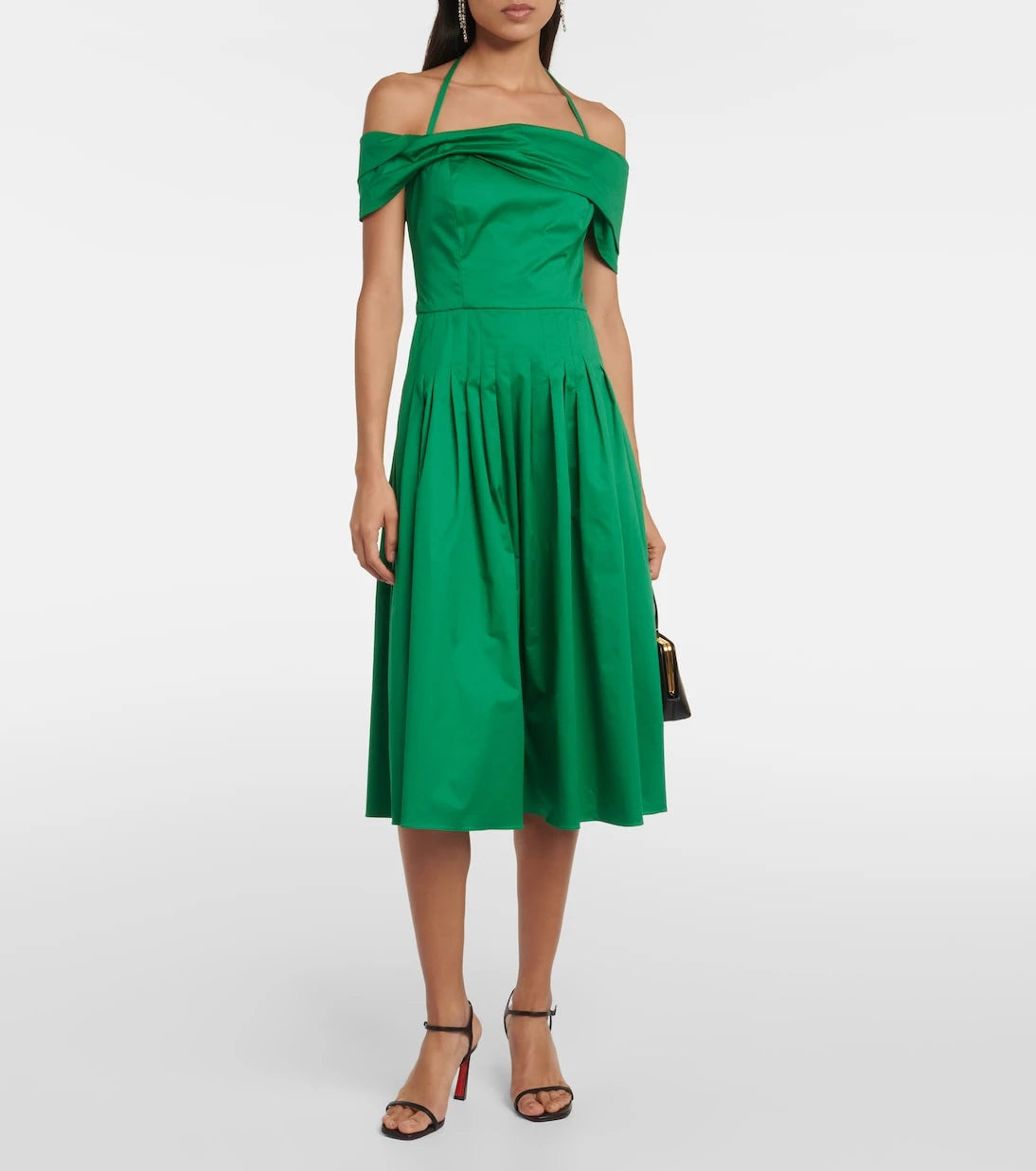 Oscar de la Renta - Off-shoulder silk midi dress