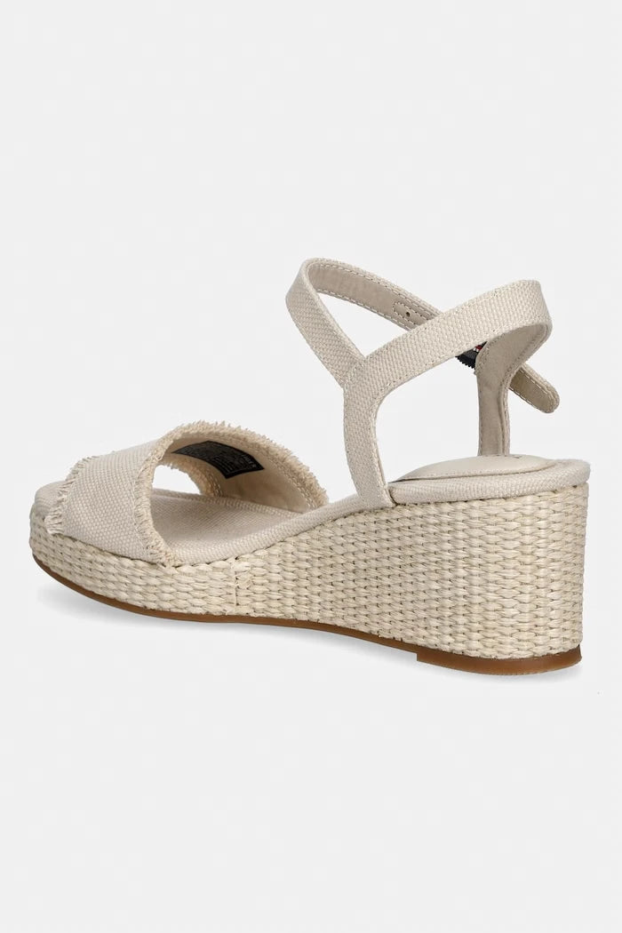 Tommy Hilfiger Topuklu Wedge Platform Sandalet MID WOVEN WEDGE ESPAD FRINGE