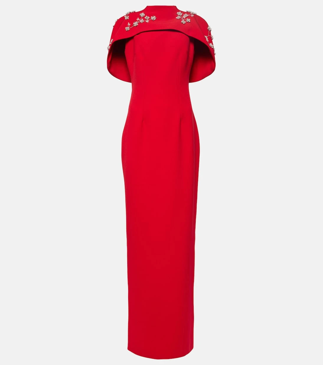 Safiyaa - Embroidered caped crêpe gown