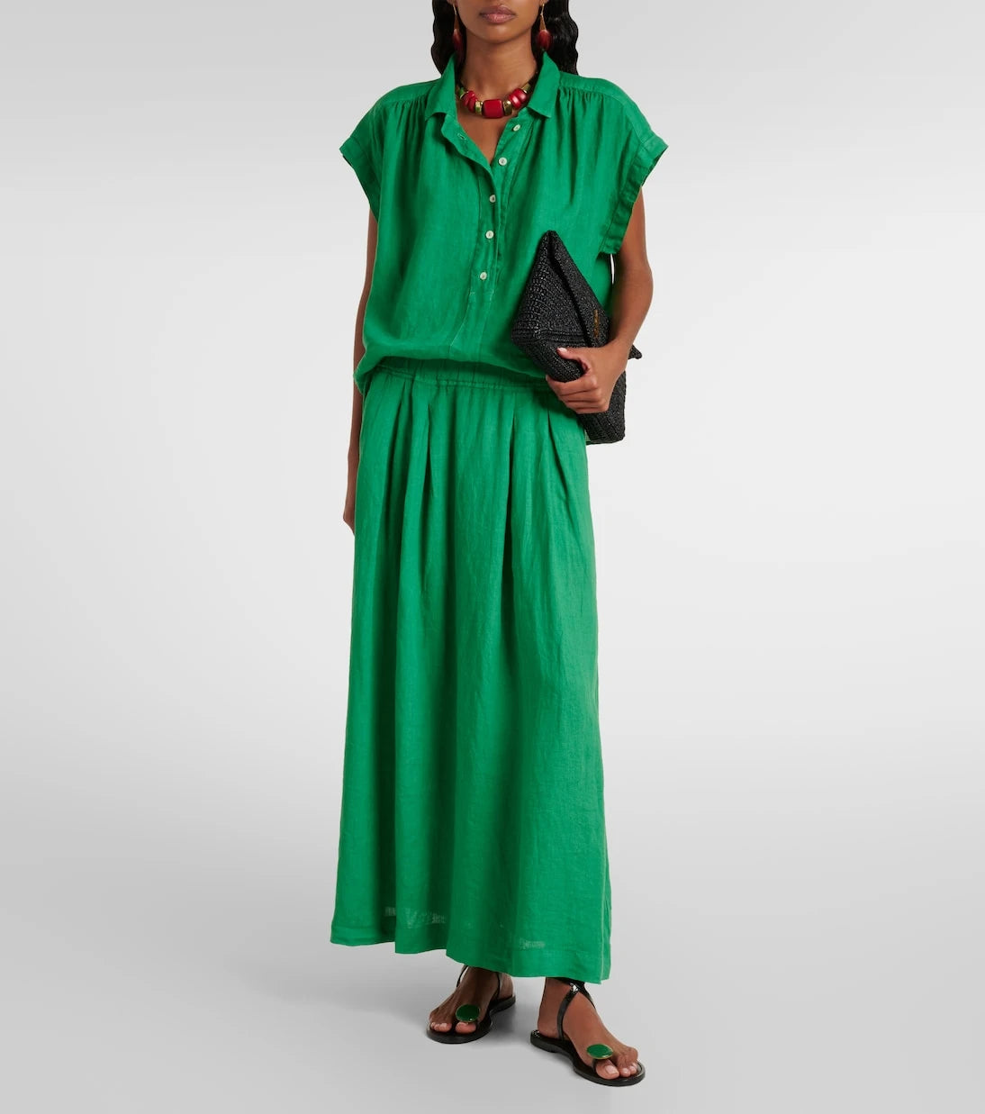 Velvet - Linda linen maxi skirt