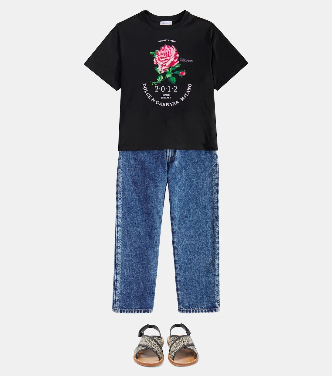 Dolce&Gabbana Kids - تيشيرت قطني مزين بالترتر