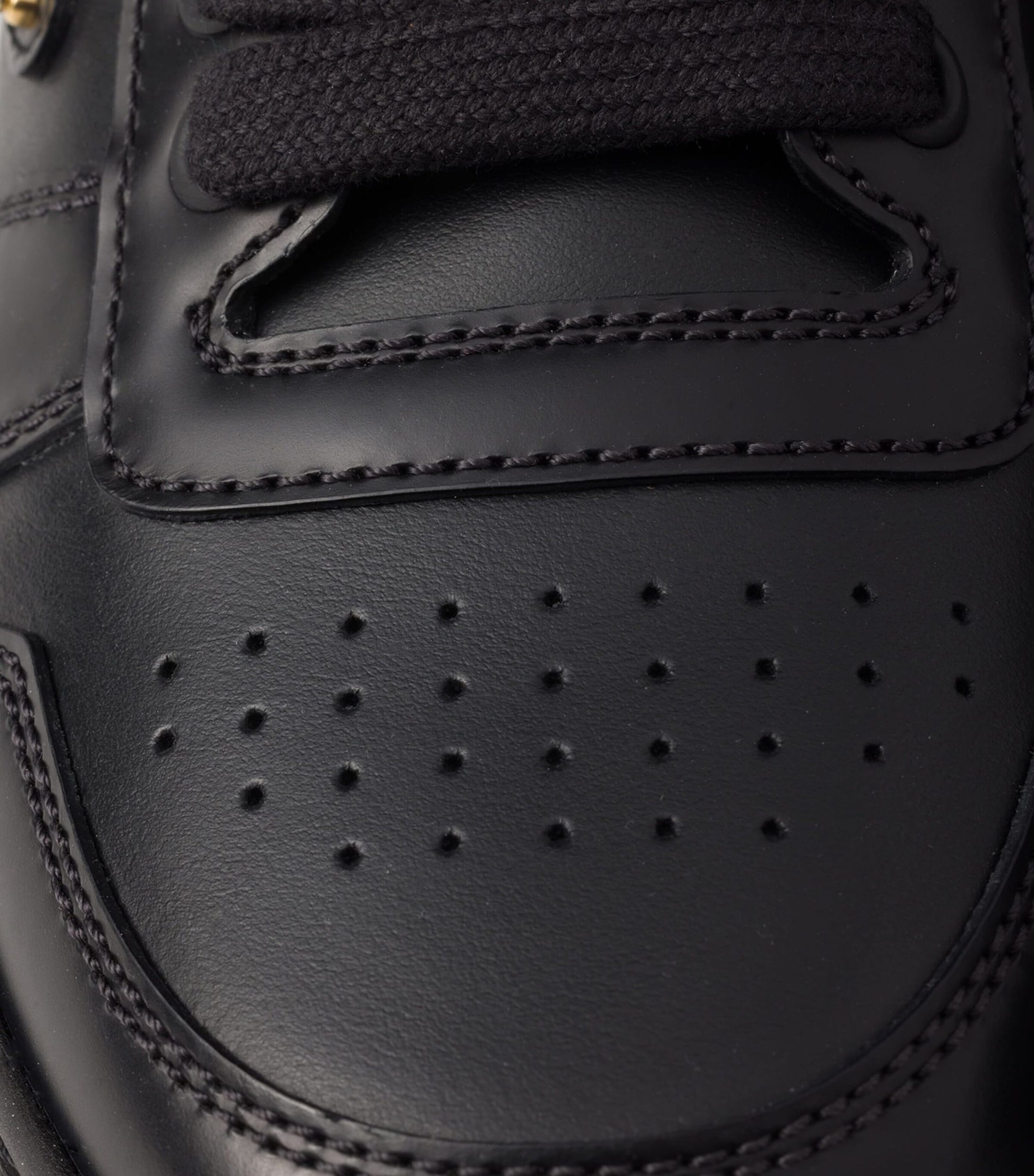 Prada Black Leather Downtown Bold Sneakers 50