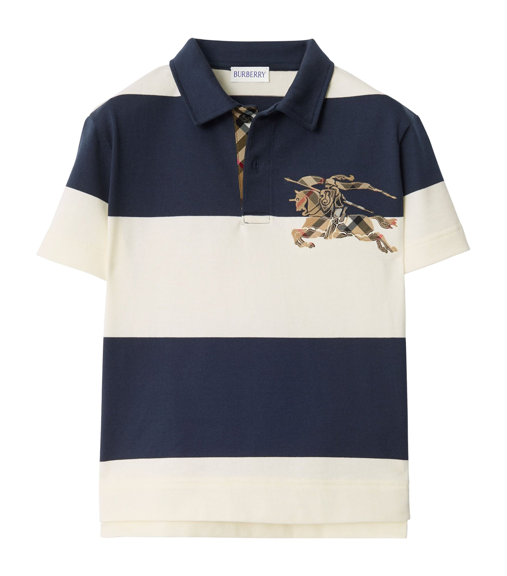 Burberry Kids Cotton Stripe EKD Polo Shirt