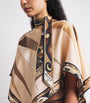 Brown Silk Twill Printed Scarf