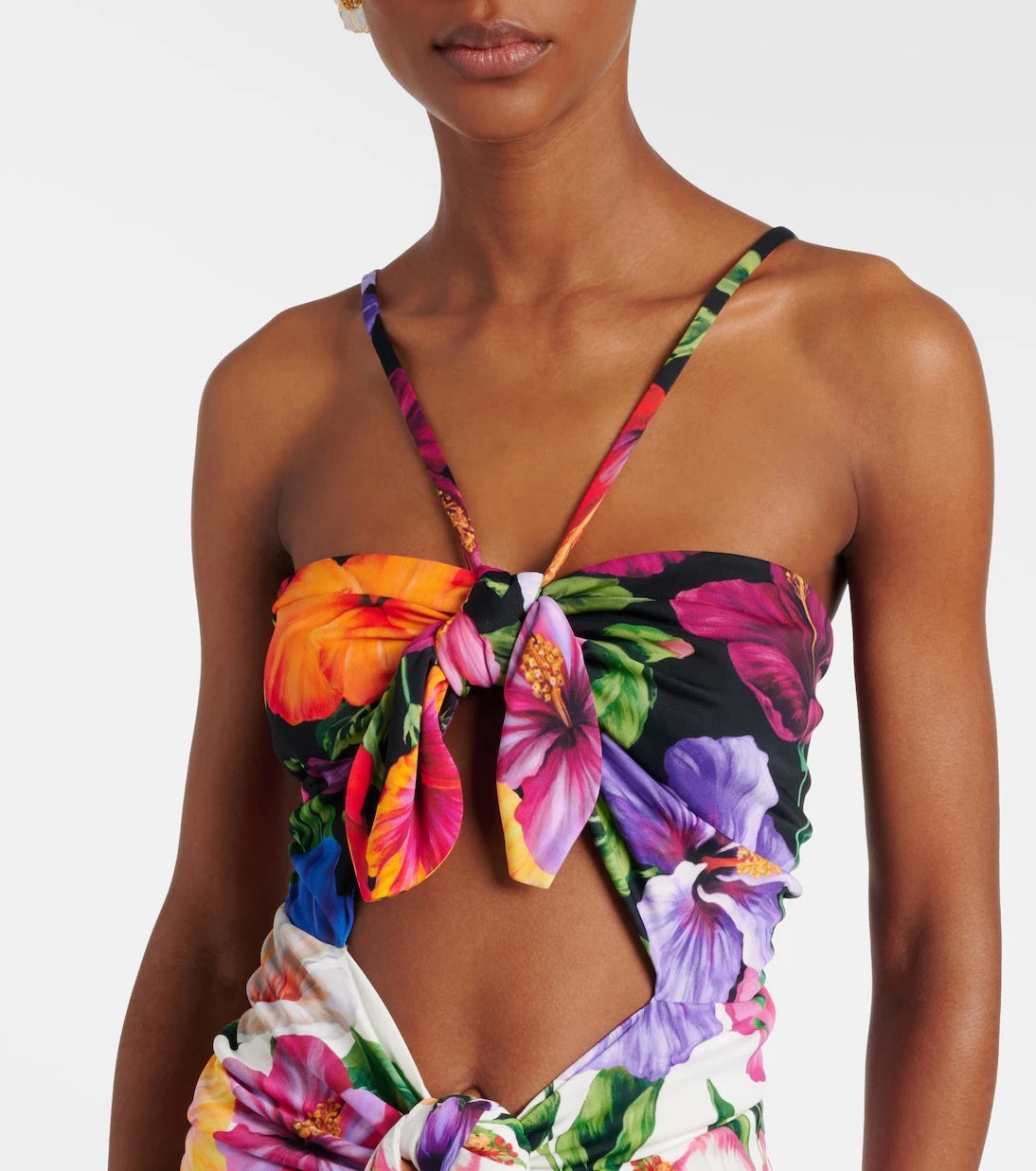 Dolce&Gabbana - Floral draped cutout midi dress