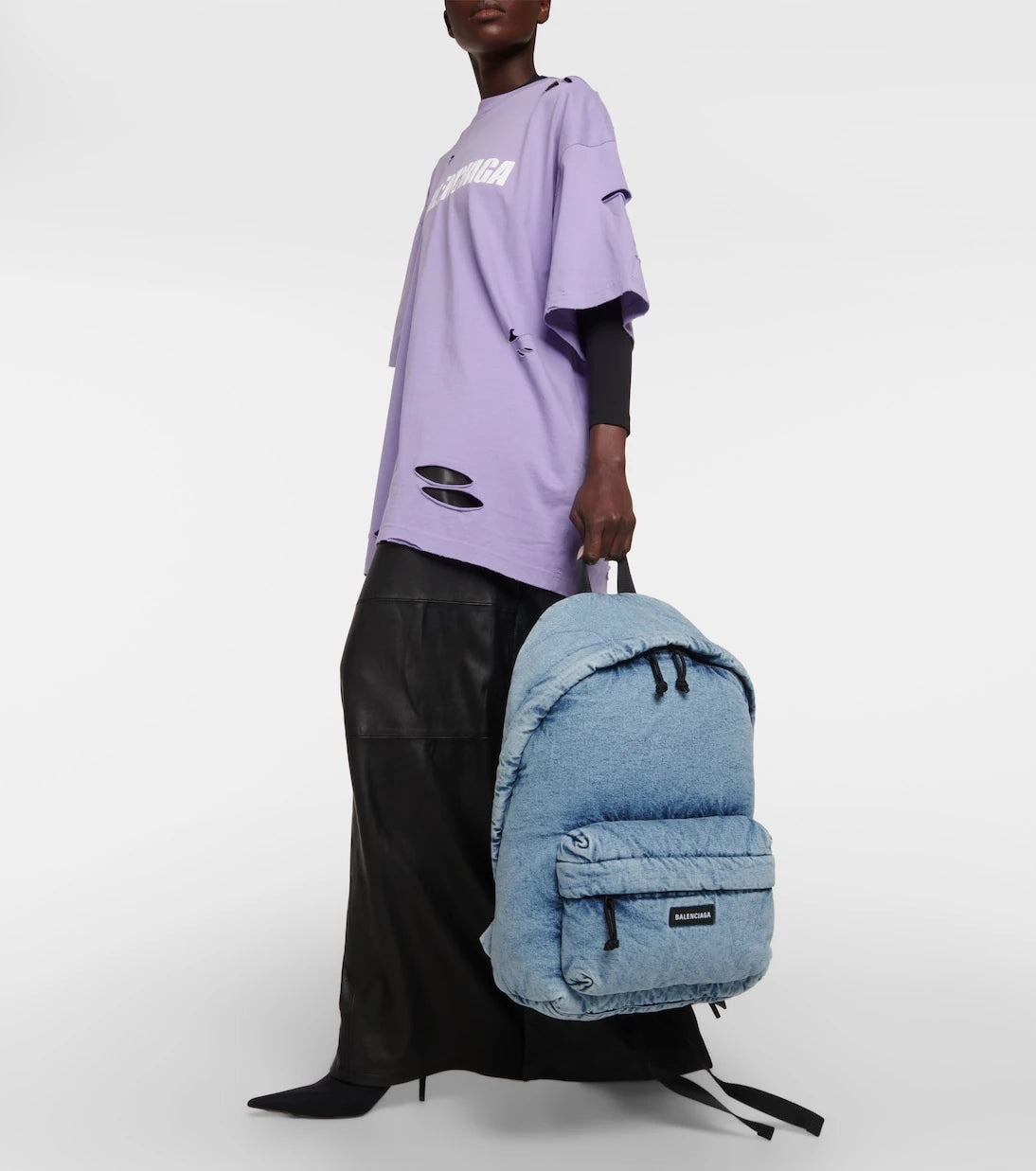 Balenciaga - Padded denim backpack
