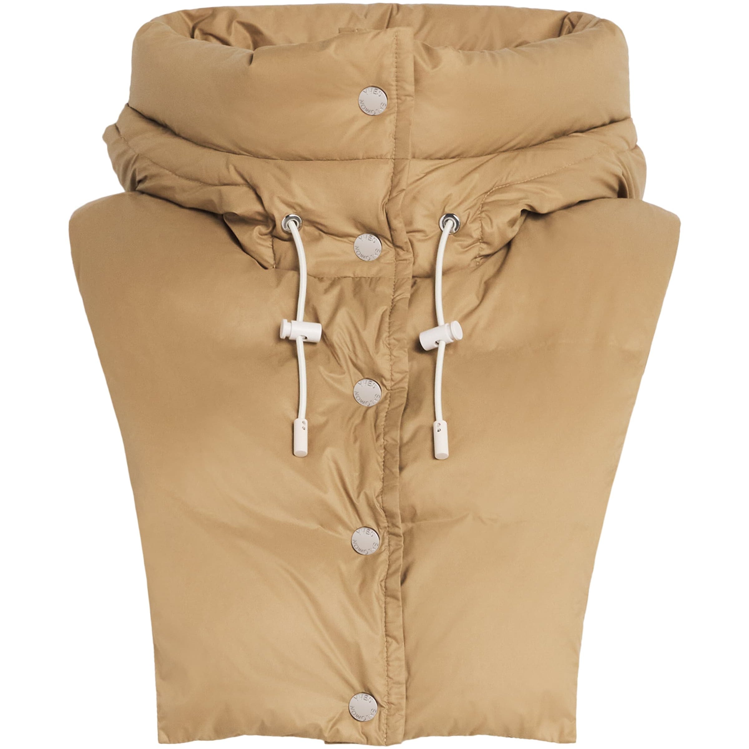 Beige Down Padded Technical Hood