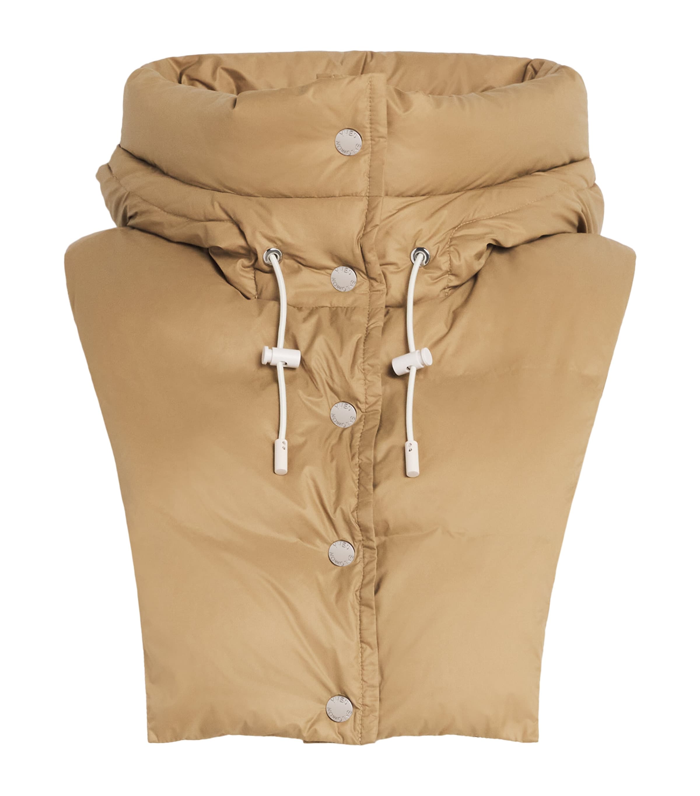 Beige Down Padded Technical Hood