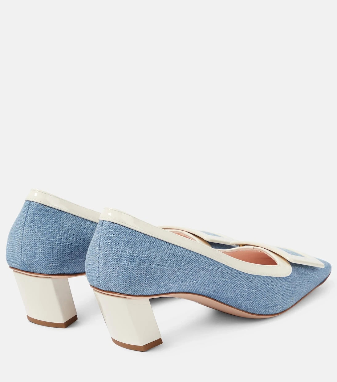 Roger Vivier - حذاء بيل فيفييه 45 من الكانفاس بكعب عالٍ