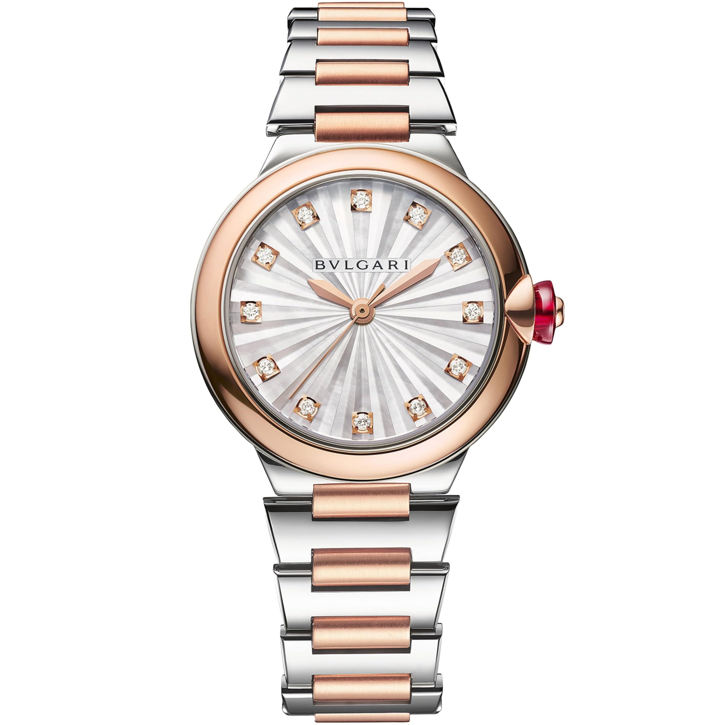 Rose Gold, Stainless Steel and Diamond Lvcea Watch 33mm