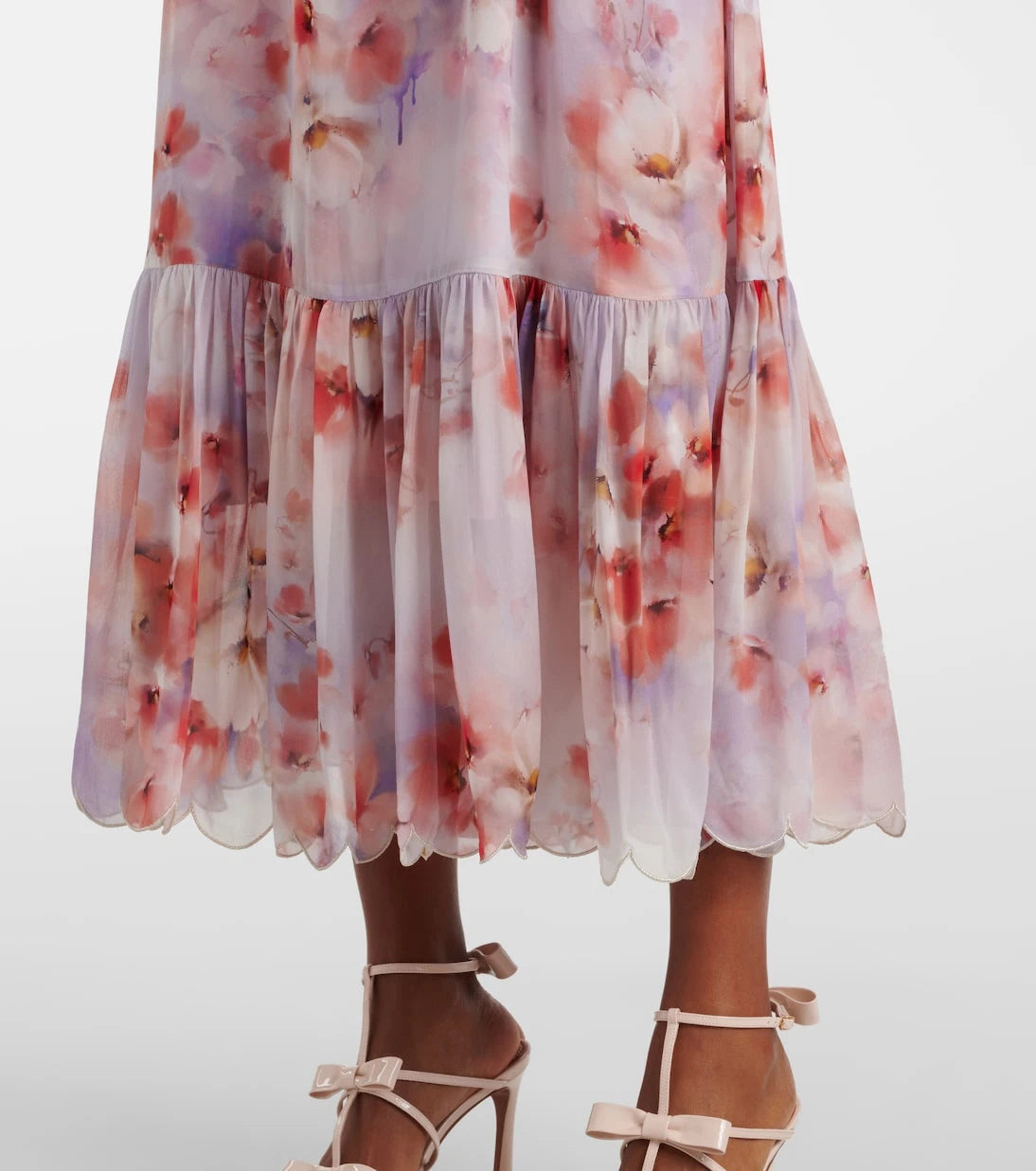Zimmermann - Crush floral belted midi dress