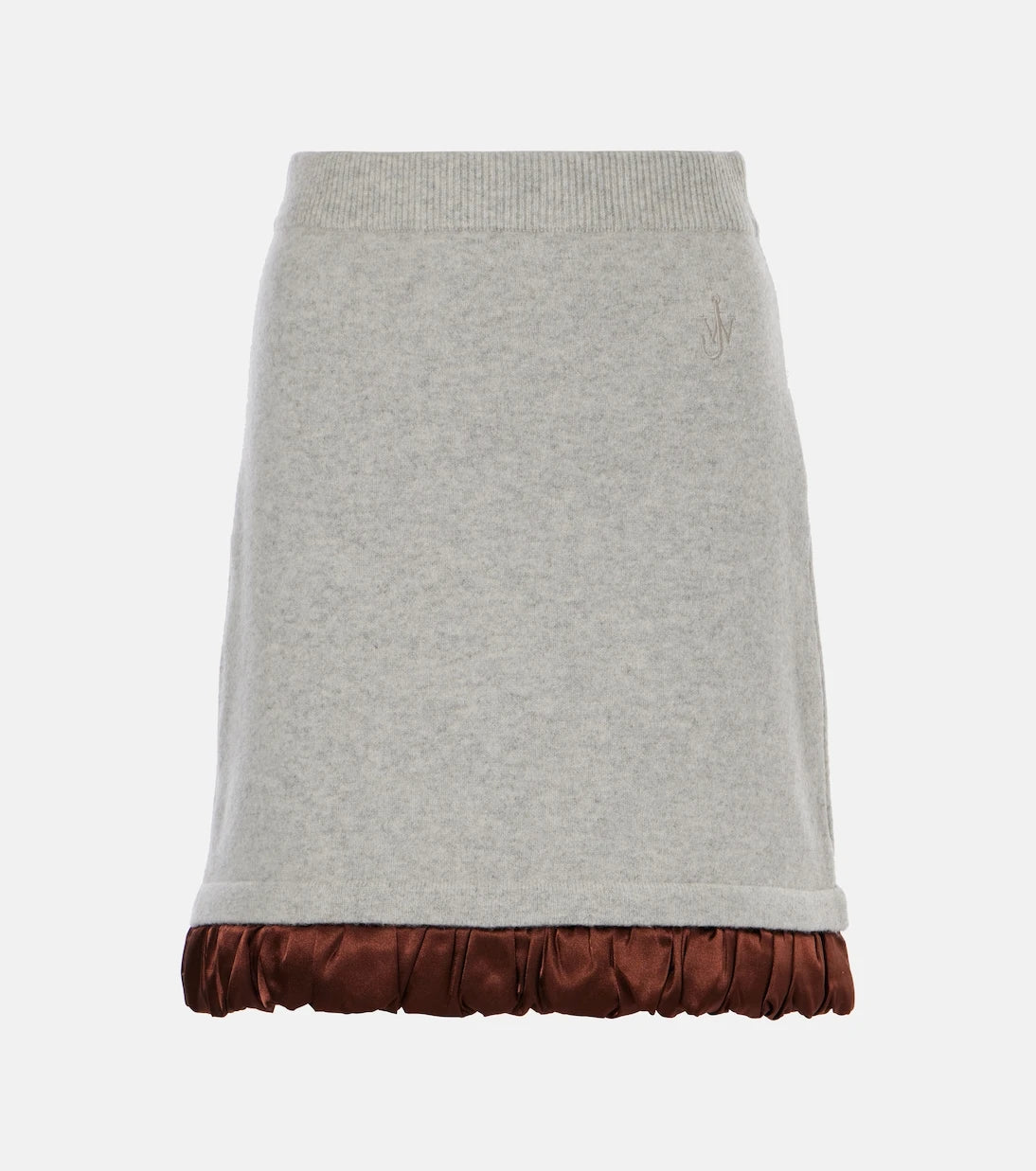 JW Anderson - Satin-trimmed wool-blend midi skirt