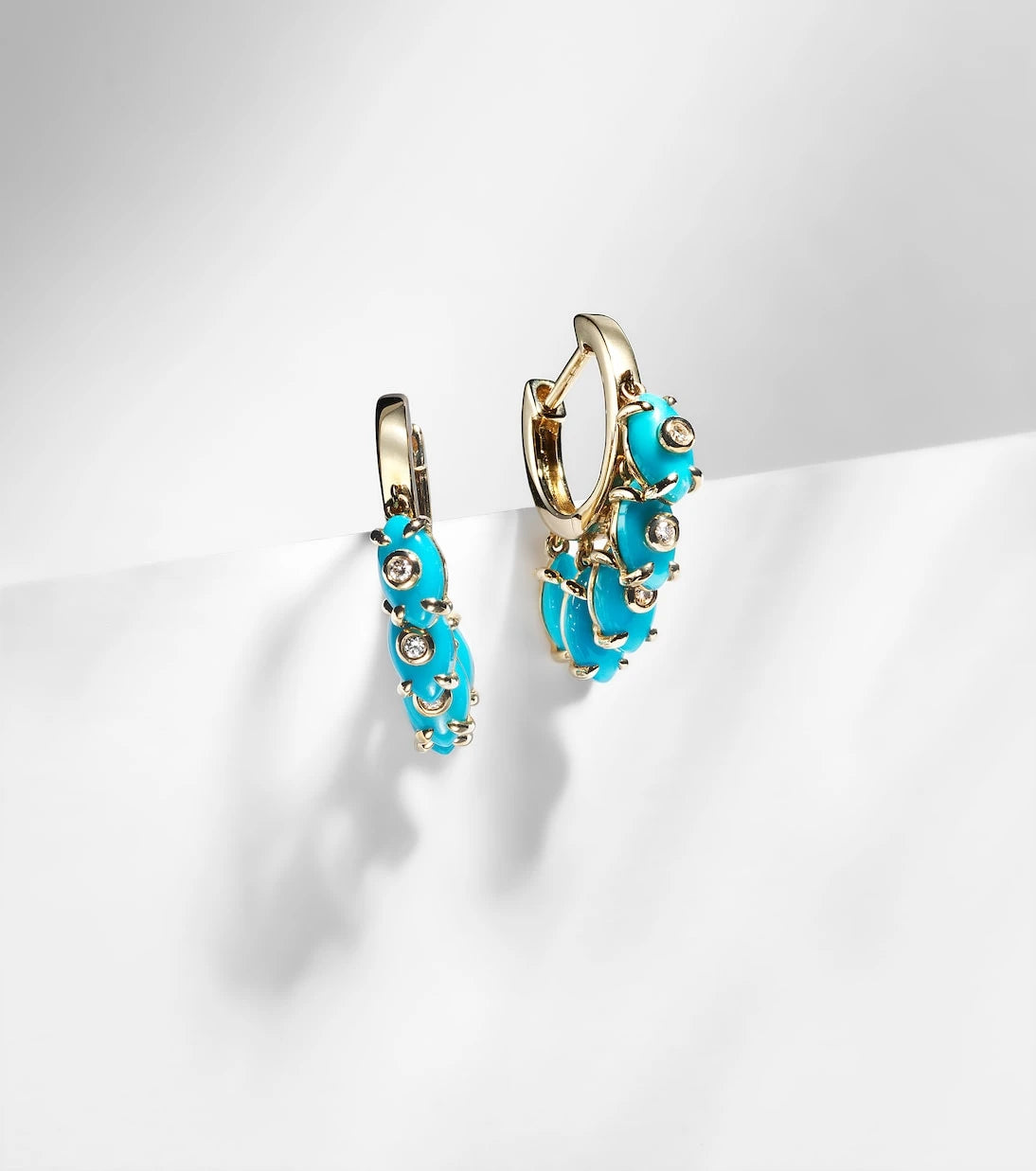 Sydney Evan - Huggie 14kt gold and diamond earrings