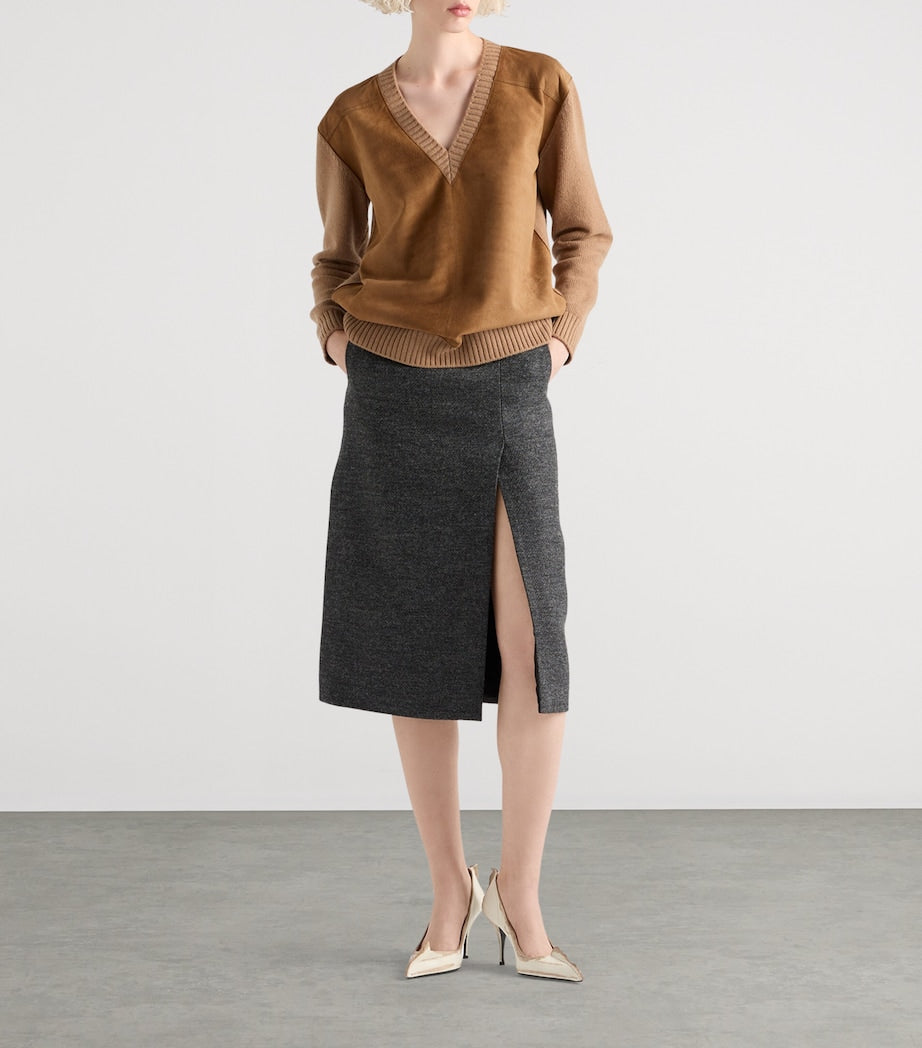 Prada Rush Stitch Midi Skirt