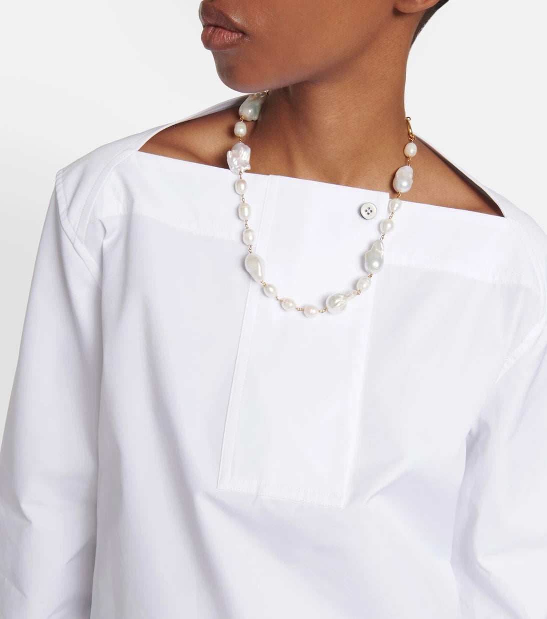 Jil Sander - Cotton poplin pleated top