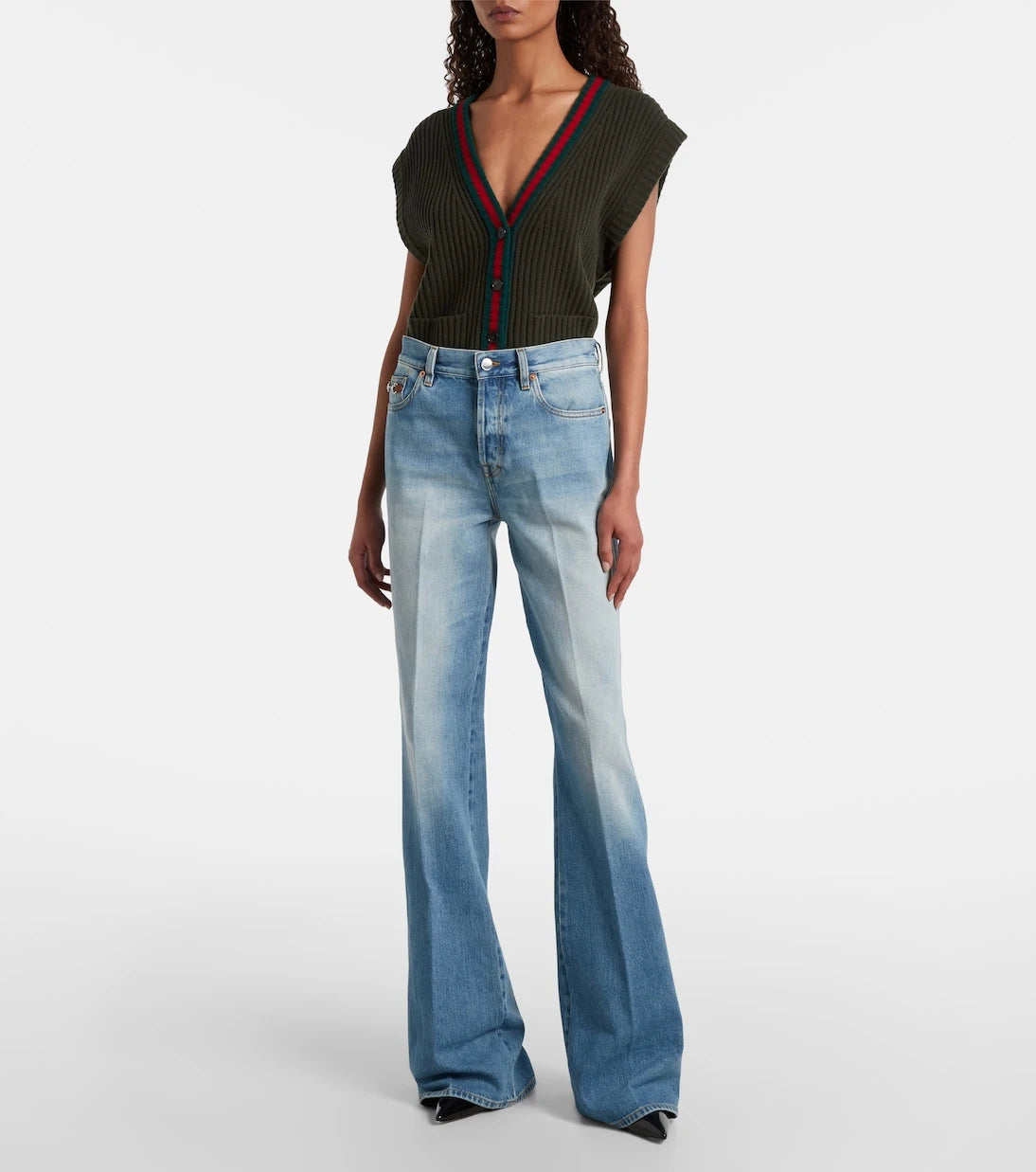 Gucci - Horsebit normal belli kloş jean